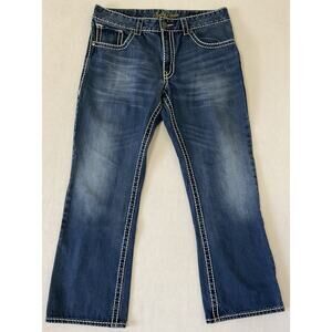 Rock 47 By Wrangler Jeans Mens 36 x 29 Slim Bootcut Thick Stitch Medium